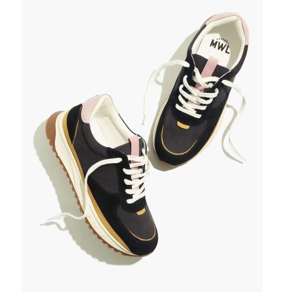 Madewell Kickoff Trainer Sneakers in Dark Colorblock Nubuck and Suede Women's 9 - Picture 1 of 9